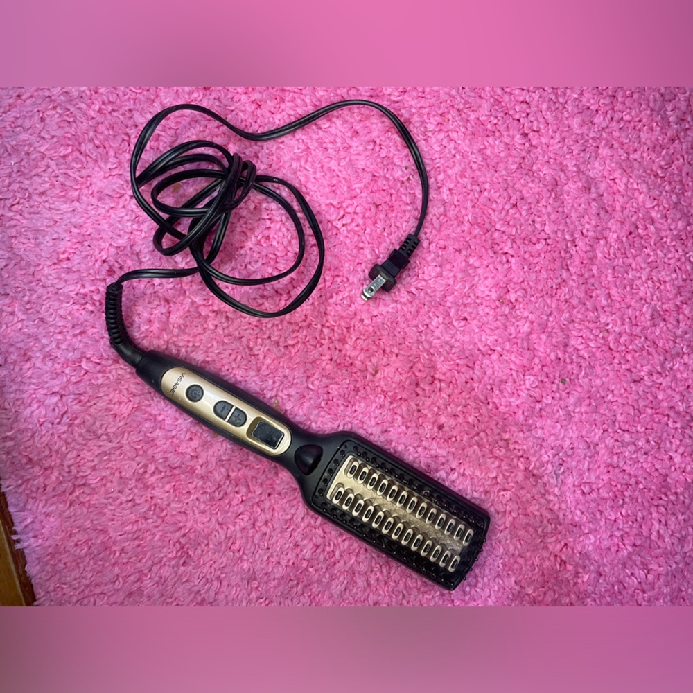Visage Hair Straightening Heat Brush hakk I'mr straightener black and rose gold